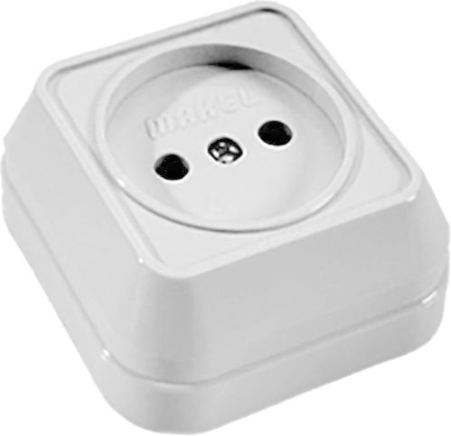 Розетка без заземлення Makel Siva Ustu без шторок без кришки сірий 45002
