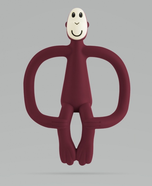 Прорезыватель Matchstick Monkey Обезьянка бордовая 10,5 см (MM-T-012)
