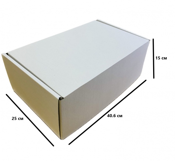 Гофроящик самосборный Т22 белый 406x250x150 мм