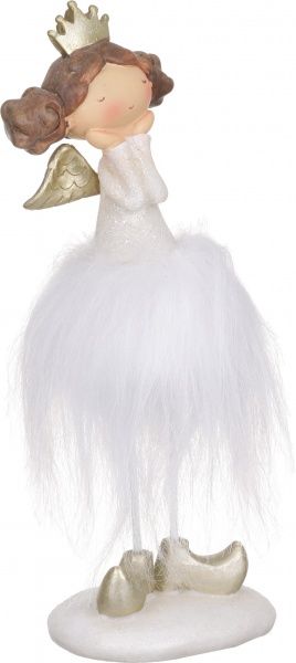 Декорация новогодняя Сувенир Ангел с перьями 9х22 см ZY173002-1 