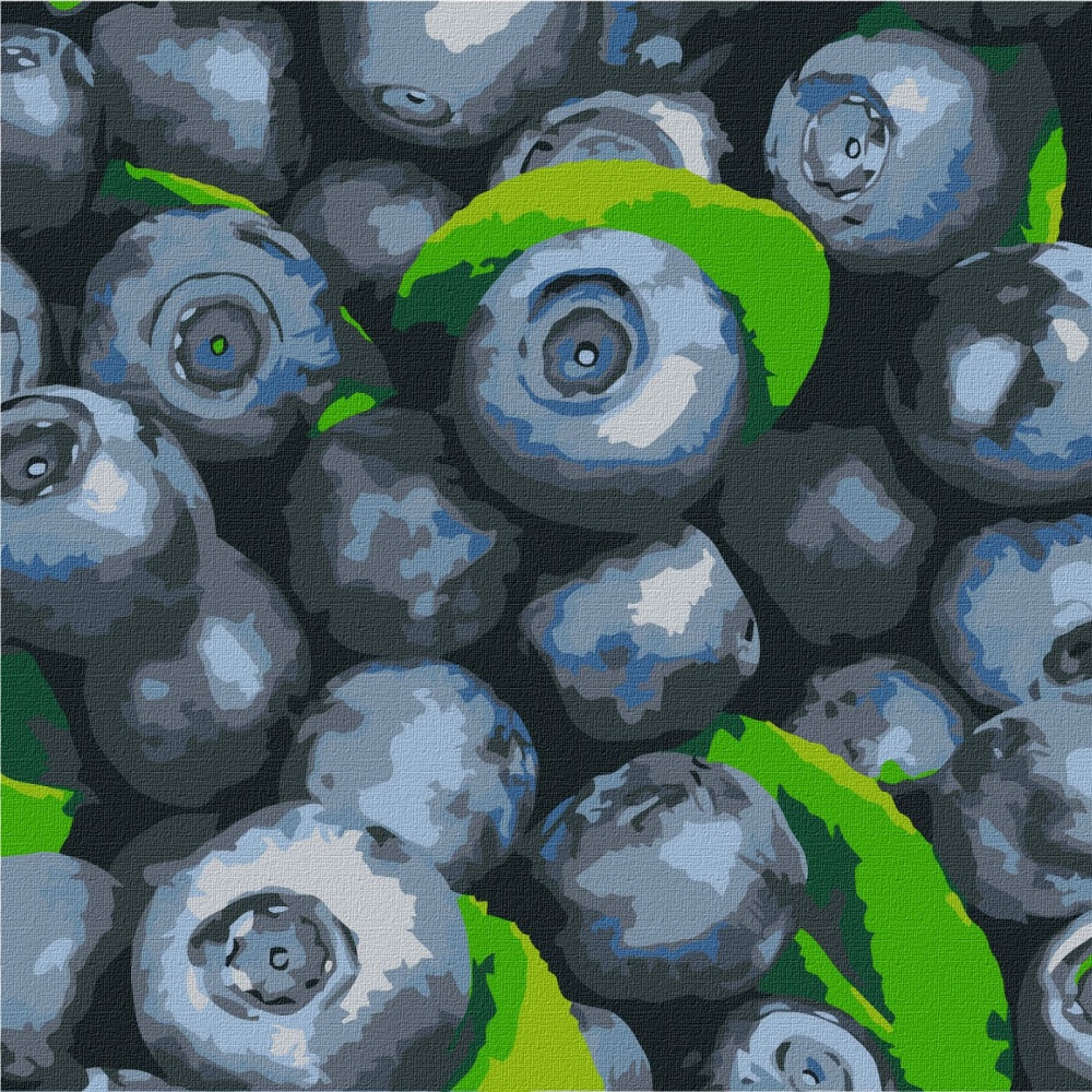 Картина по номерам Сочная голубика 25х25 см Ideyka