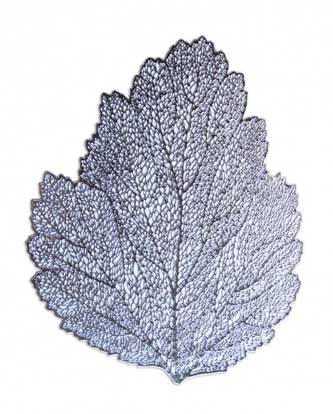 Підставка під гаряче Листя ажурне срібло 36x47 см