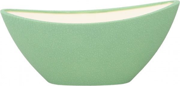 Кашпо керамическое Ориана-Запорожкерамика Лодочка шелк оливковый овальный 2,5л оливковый (045-1-038) 