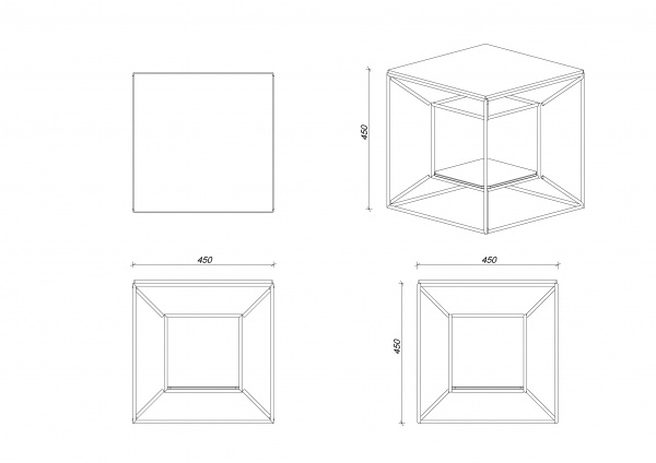Стол журнальный Олт черный/белый 450x450x450мм Aqua Rodos 