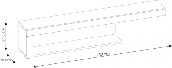 Полиця LYON LYOP03 1300 1300x200 мм білий 