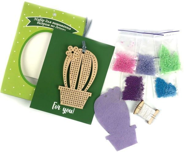 Набор для творчества Вышивание бисером по дереву Кактус Аплі-Краплі 
