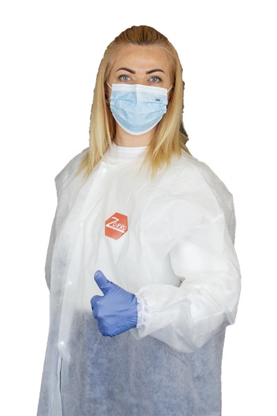 Халат Zorro из спанбонда на кнопках р. XXL рост универсальный белый