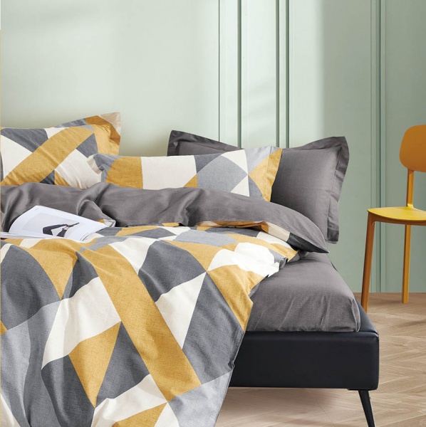 Комплект постільної білизни Geometry grey 1,5 різнокольоровий La Nuit 