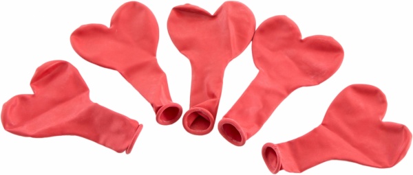 Набір повітряних кульок Ві та Ві серця 30 см червоний 5 шт.