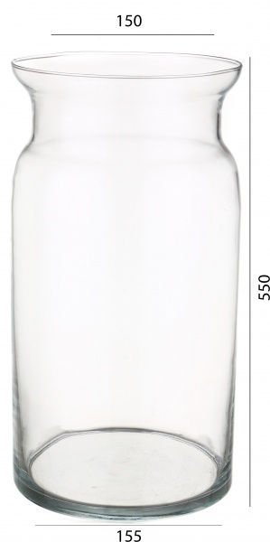 Ваза стеклянная Trend Glass 29 см прозрачная 