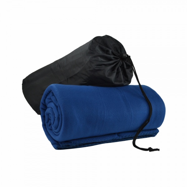 Плед флисовый в чехле Warm 150x180 см темно-синий Bergamo 