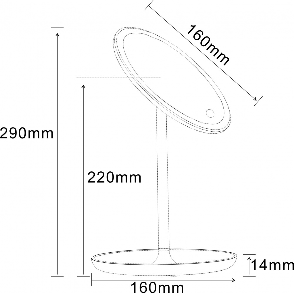 Зеркало-лампа декоративная Luna 3,6 Вт белый LML-IV0250-B