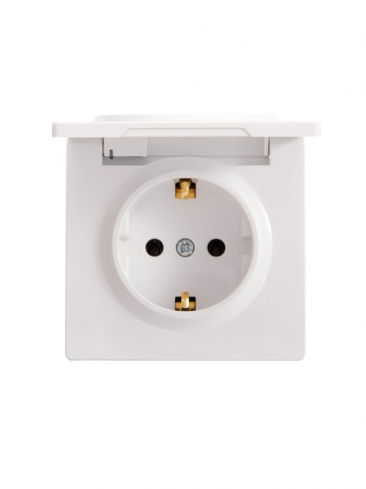 Розетка з кришкою побутова із заземленням Lezard LETO IP20 білий 752-0200-123B