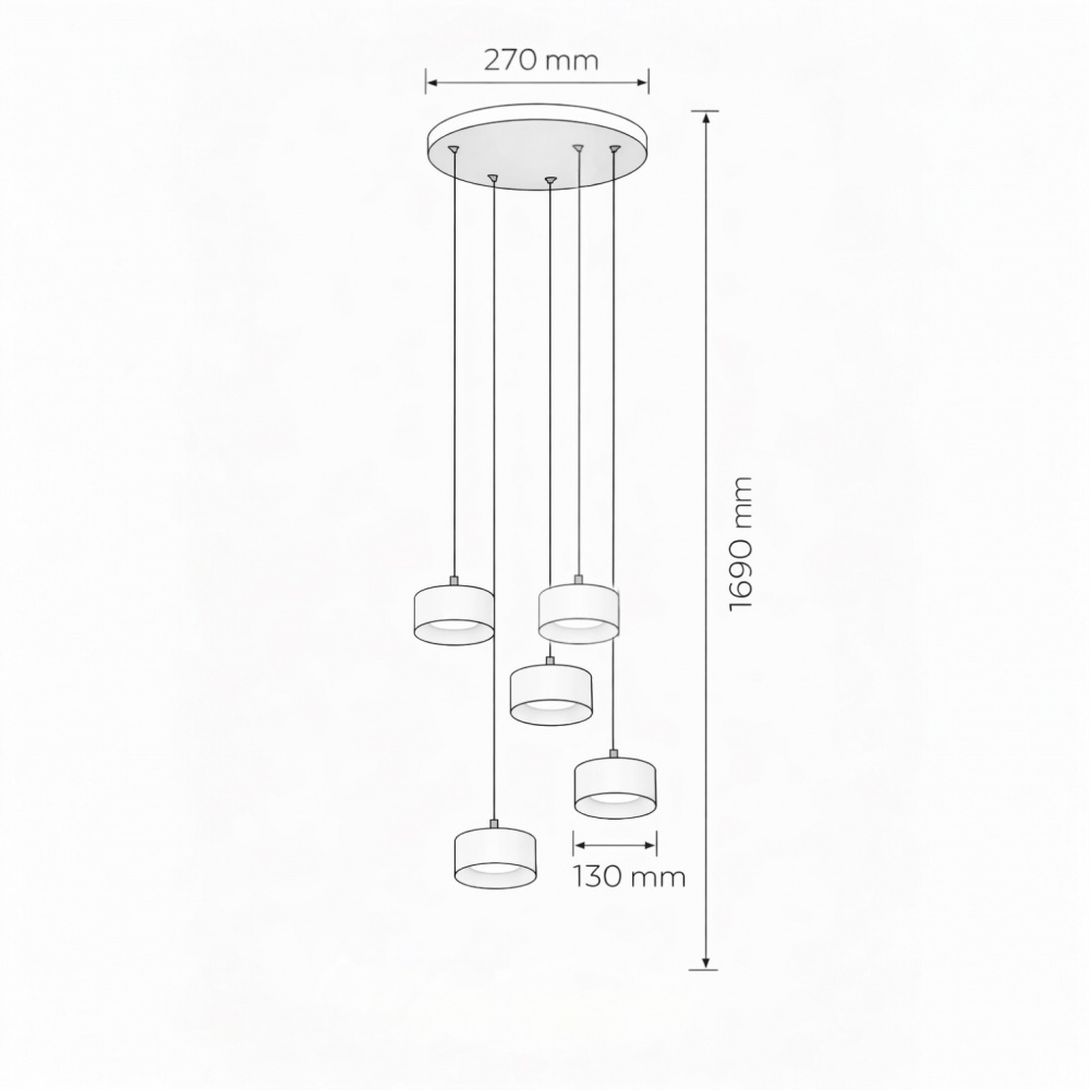 Люстра подвесная LIGHT SET DUSHA MS241-D5 5x12 Вт GX53 золото/янтарь