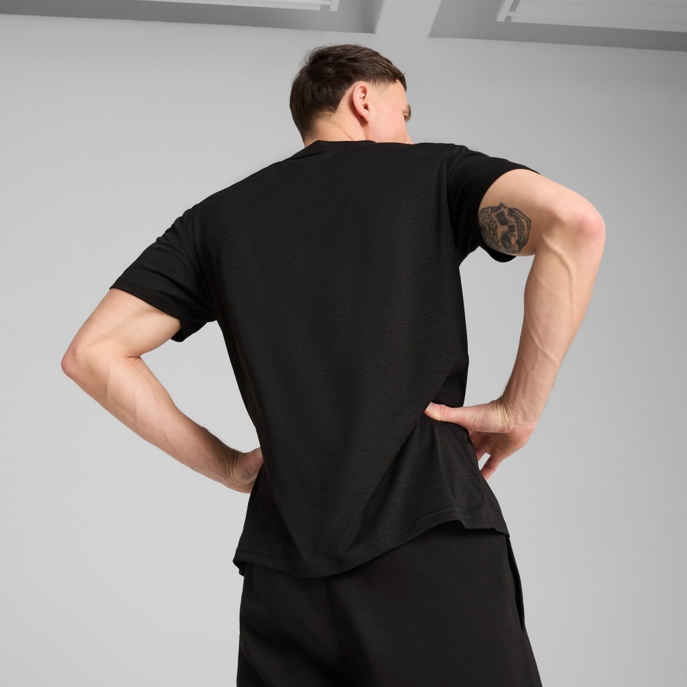 Футболка Puma M TAD ESSENTIALS HEATHER CAT Tee (CF small cat) 52592001 р.L черный