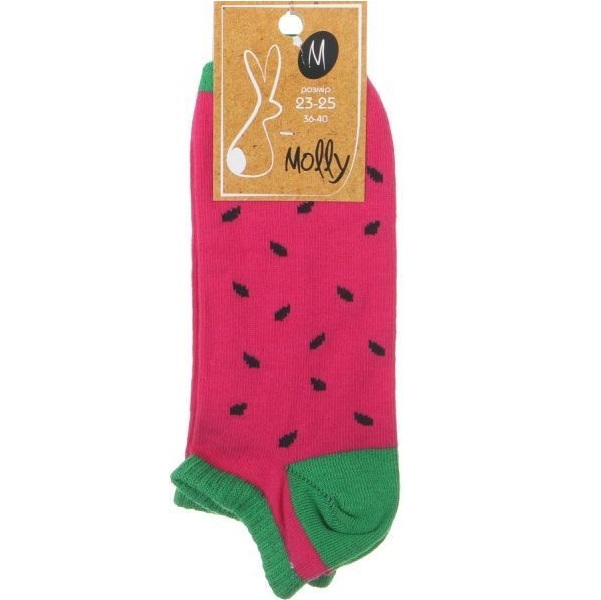 Носки женские Молли Арбуз с косточками р. 23-25 красный 