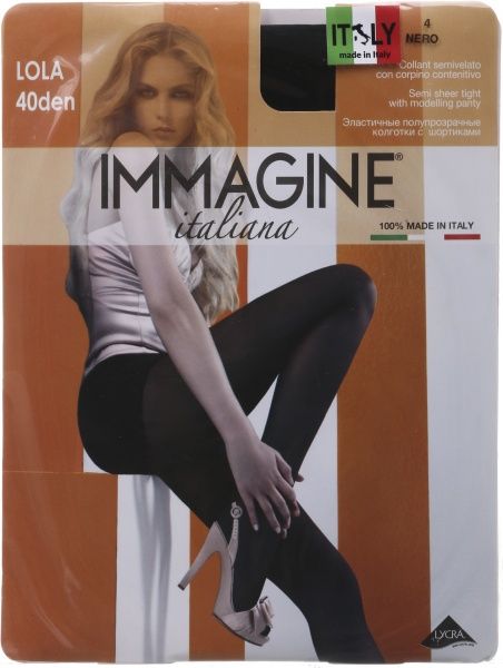 Колготки женские Immagine Lola 40 Den Nature Nero р. 4 черный 1 шт. 