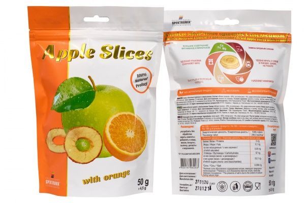 Снеки Spektrumix слайси яблучні з апельсином 50 г 