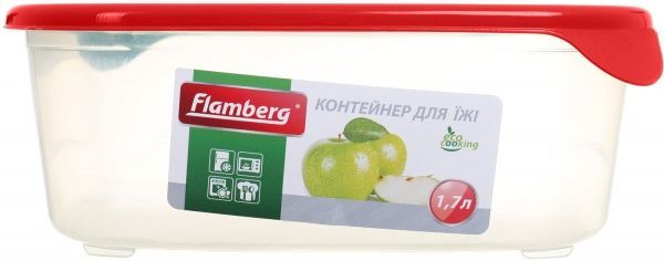 Контейнер для хранения 1,7л красный Flamberg