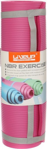 Килимок для фітнесу LiveUp NBR MAT 1800х600х12 мм NBR рожевий