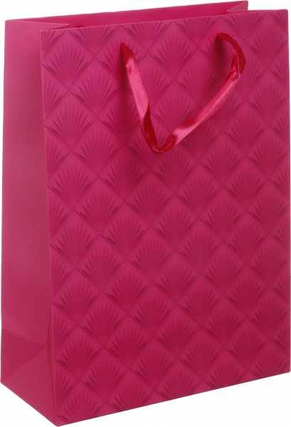 Пакет подарочный XLL-1 D-1144 розовый узор ромбики с лаком