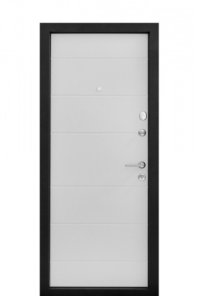 Двері вхідні Міністерство дверей КС (квартира) грифель горизонт / пломбір горизонт 2050x960 мм праві