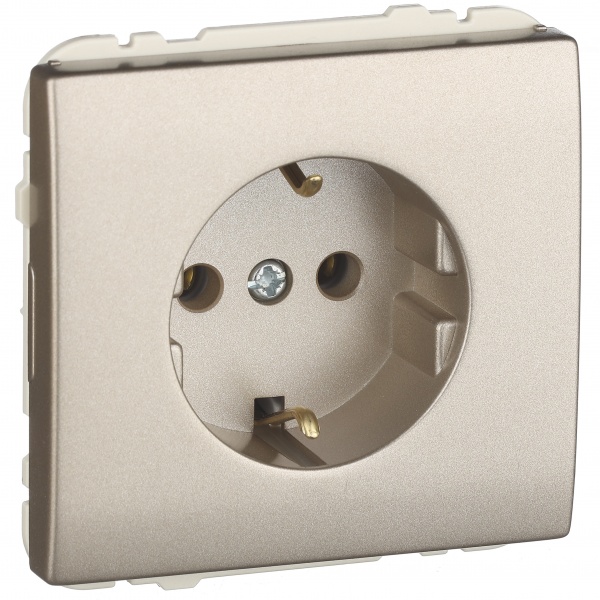 Розетка кінцева із заземленням Efapel Apolo IP20 шампань 50131 TCH