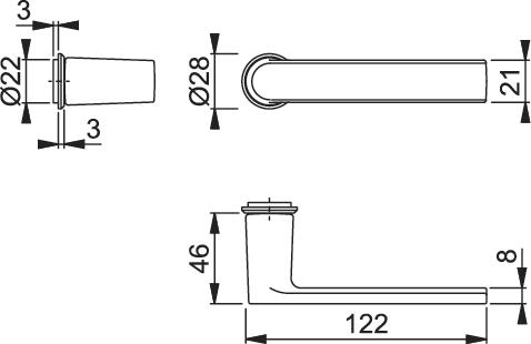 Ручка-стяжка Hoppe Los Angeles 11722435 латунь F96-R 900.22.206 полірований чорний