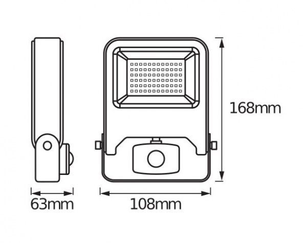 Прожектор с датчиком движения Ledvance Endura 10 Вт IP44 черный FLOOD SENSOR 10W 840 DG 