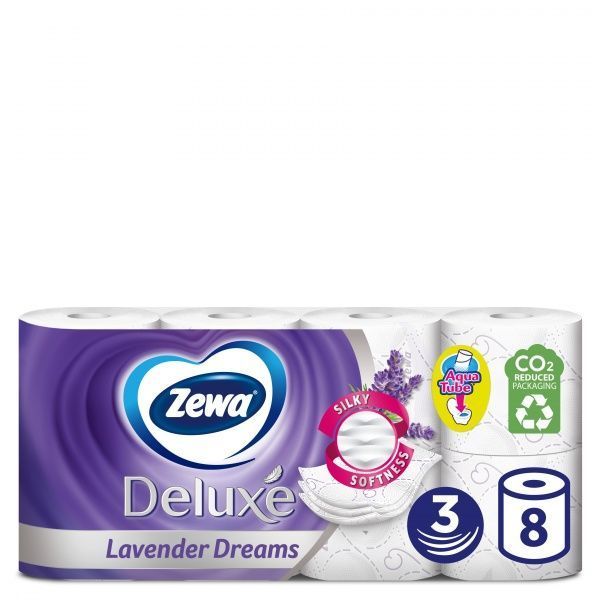 Zewa Deluxe лаванда трехслойная 8 шт.