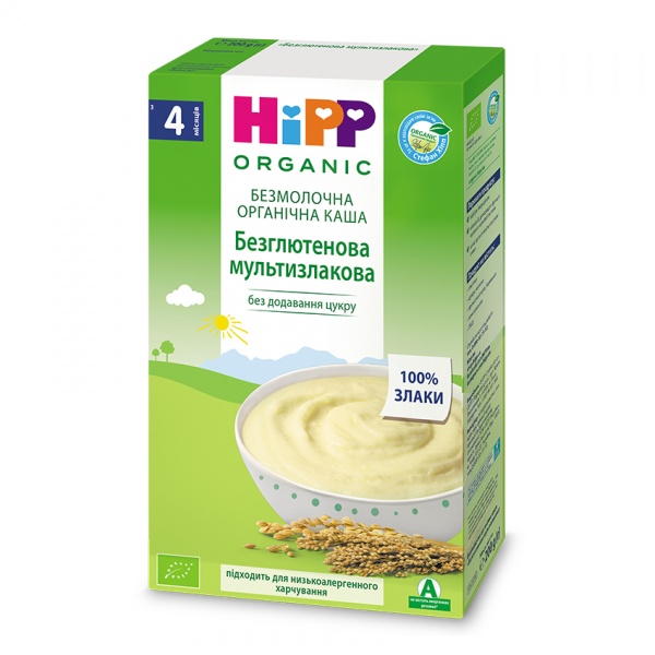 Каша безмолочна Hipp від 4 місяців безглютенова мультизлакова 200 г 