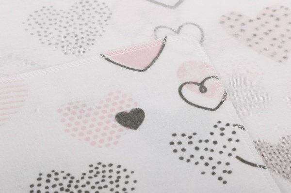Пеленка Luna Kids Rouse Hearts 90x90 см белый с принтом 