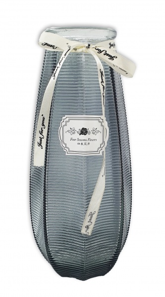 Ваза стеклянная Crystal Alnita 26,5 см черная 