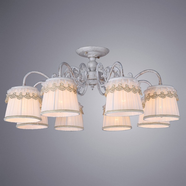 Люстра стельова Arte Lamp Merletto A5709PL-8WG 8x40 Вт E14 біло-золотистий 