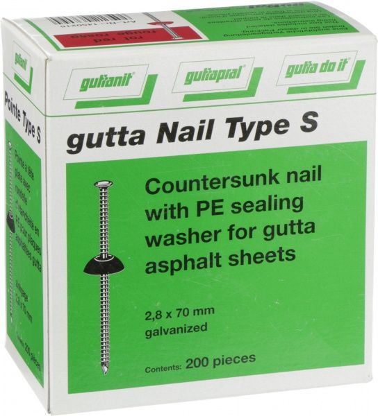 Цвяхи для бітумних хвилястих листів Гутта червоні 200 шт