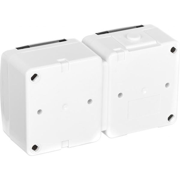 Розетка подвійна із заземленням HausMark Gardena без шторок з кришкою білий HSN-SCP.H2C44G2WGC-WH