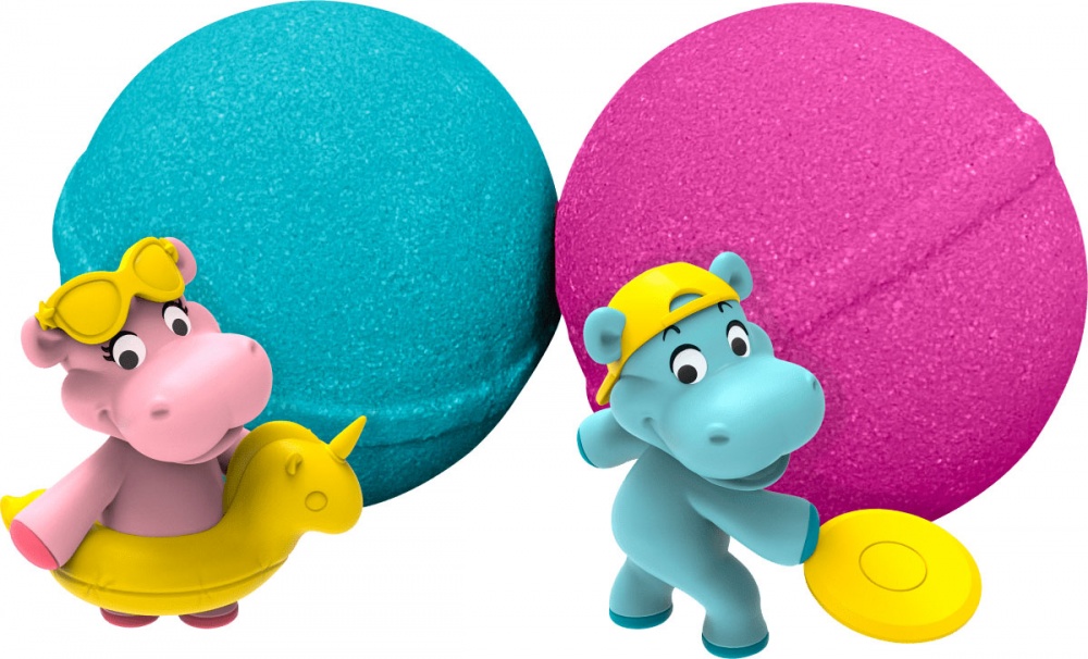 Бомбочка для ванны Inkee с игрушкой Бегемотики (43417)