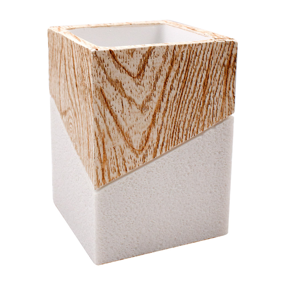 Стакан для зубних щіток Trento Lattico білий/бежевий 65240