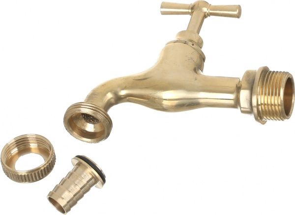 Кран поливной ZVS (латунь, полированный со штуцером 3/4 * 3/4)