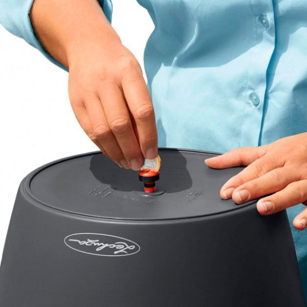 Вазон пластиковий Elho в наборі 21 Classico Color круглий 0,8л сірий (4008789131843) 