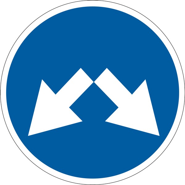 Знак дорожный Євро знак Объезд препятствия с правого или левого бока 4. ...