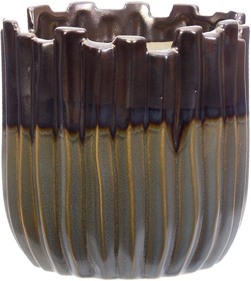 Ваза керамическая бежево-коричневая 13х13,5 см 919-334 Lefard