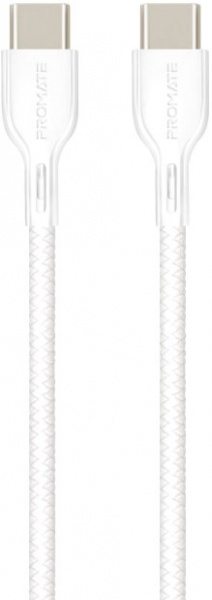 Кабель Promate PowerBeam-CC Type-C — Type-C 1,2 м білий (powerbeam-cc.white) 
