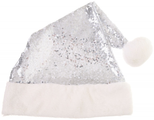 Шапка Діда Мороза з пайетками 46х30 см в асортименті
