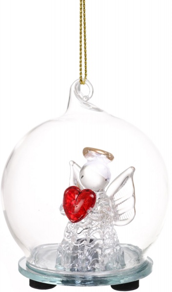 Ялинкова іграшка у формі кулі з підсвічуванням 6 см 