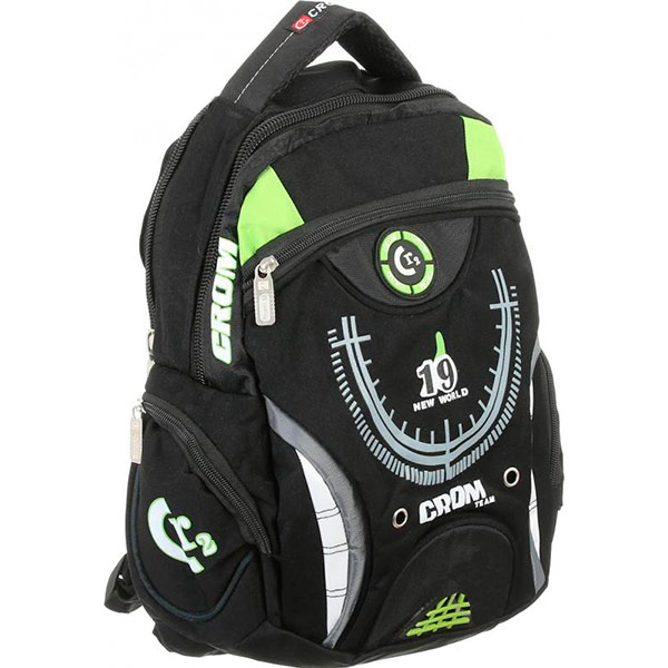 Рюкзак школьный Crom зелено-черный