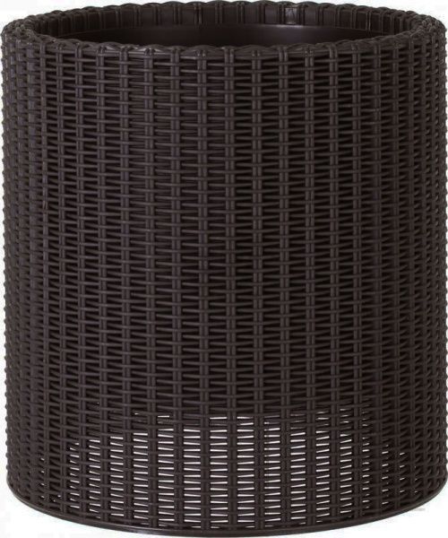 Горщик пластиковий для квітів S Cylinder Planter круглий 7л (17197934521_S) коричневий 