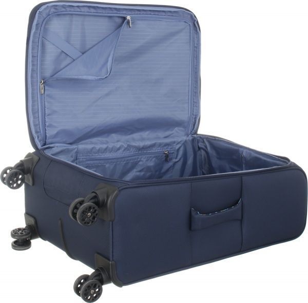 Чемодан UP! (Underprice) N1118 синий с принтом 58х40,5х19/22+5 см 