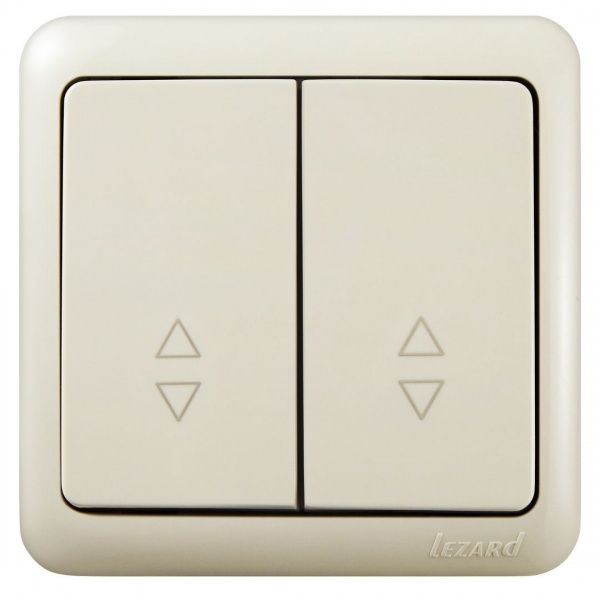 Вимикач прохідний двоклавішний Lezard Viola 10 А 250В кремовий 751-0300-106