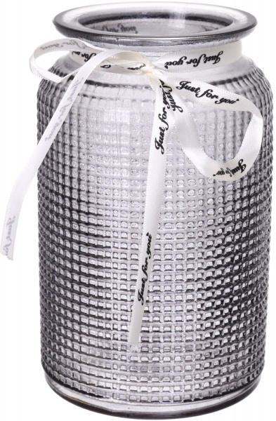 Ваза стеклянная серая Crystal Alison 18 см YIWU